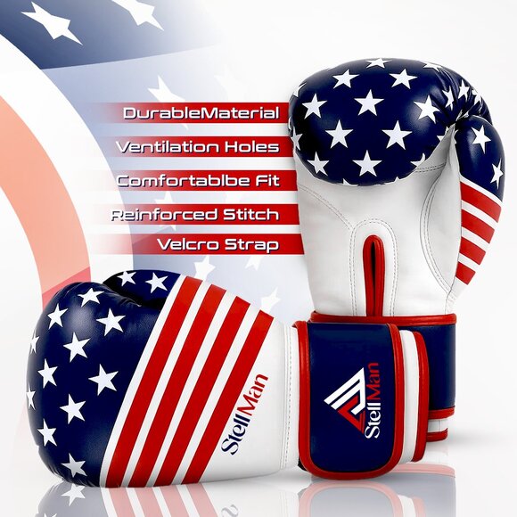 Stellman Gladiator 2.0 Boxing Gloves US Flag Training Sparring Punching Gear NEW - Picture 5 of 6